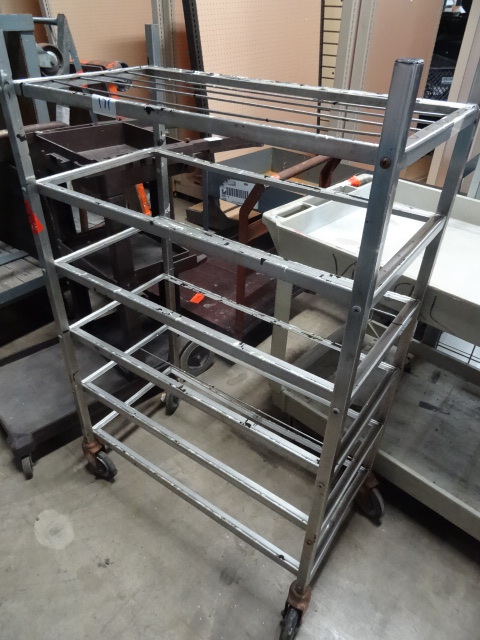 lot 171 image: 6 tier metal cart on wheels...
