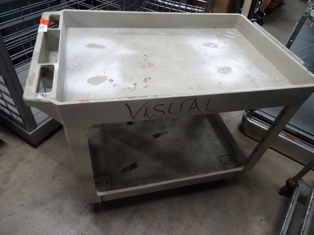 lot 174 image: 4 wheel 2 tier shop cart. 26 x 40 x...