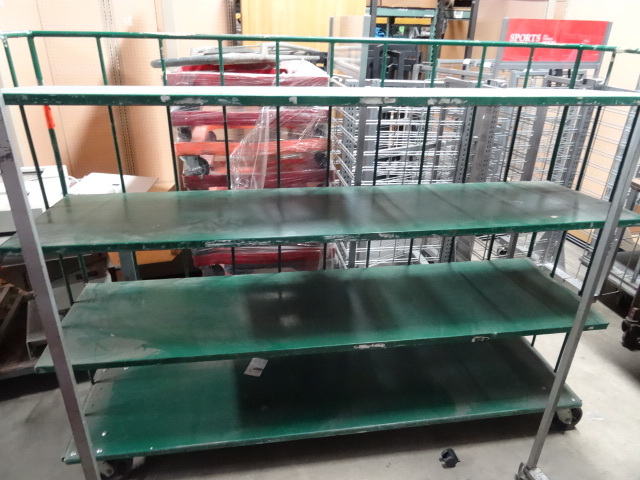 lot 181 image: 4 tier steel cart with 3 slanted sh...