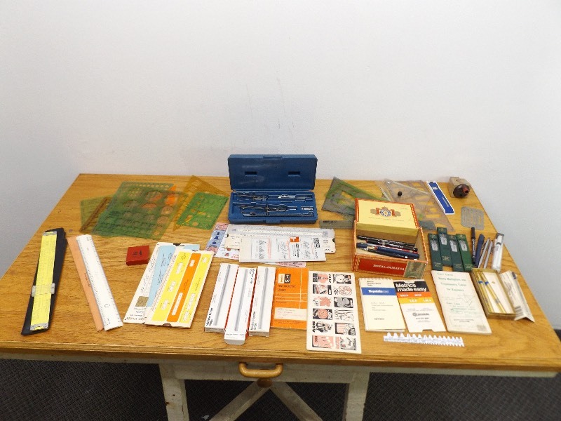 lot 35 image: Large Lot of Drafting Tools, Pens, Pencils, etc.