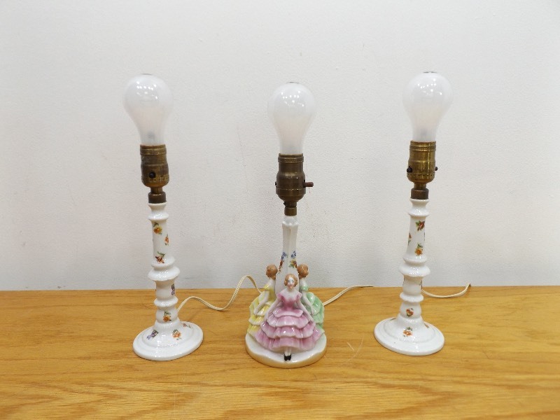 lot 44 image: Lot of Vintage German Porcelain Lamps