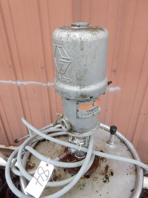 lot 84 image: 55 Gallon Stainless Steel Barrell and Graco Pump