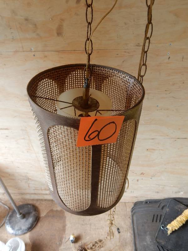 lot 60 image: Mid century swag hanging light fixture