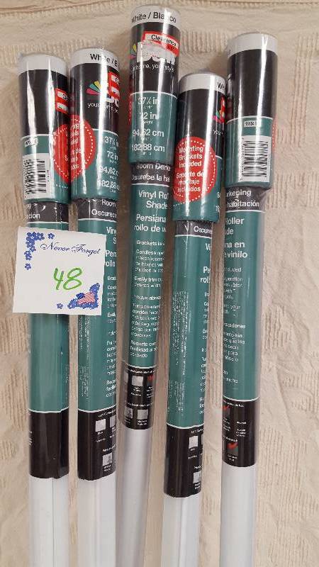 Vinyl Roller shade - Lot of 5 - 37.25 x 72