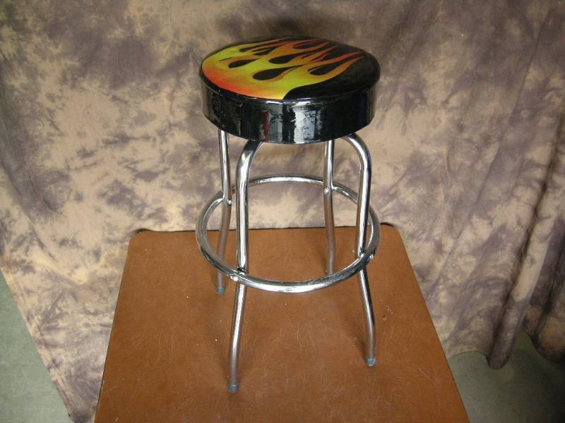 lot 118 image: Flamed Shop Stool