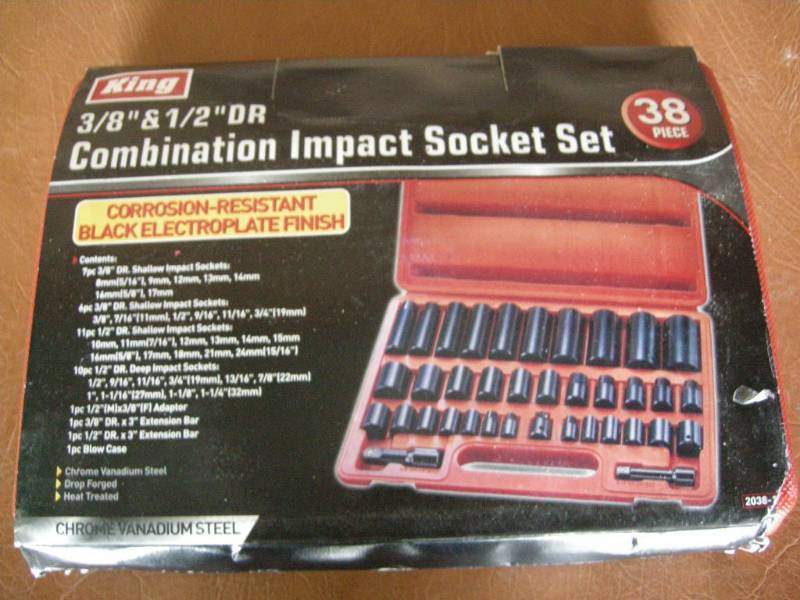 lot 140 image: King combination Impact Socket Set