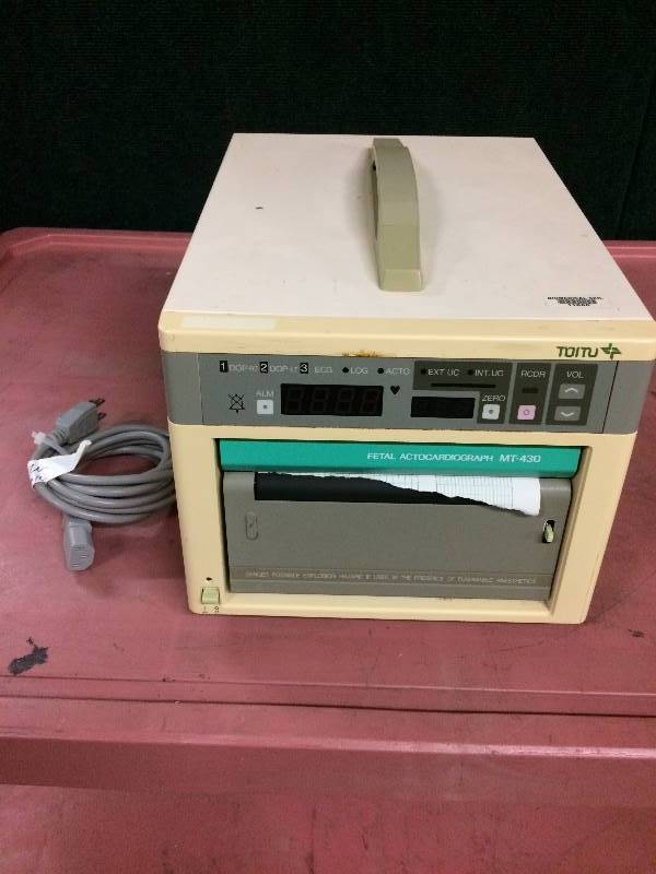 lot 25 image: Retails Used $250 Toitu Actocardiograph Multiple Fetus Movements VETERINARY Monitor Antepartum MT-430A  Large Lot Of Ultrasound Transmitter Sensors  - Great for global marketers