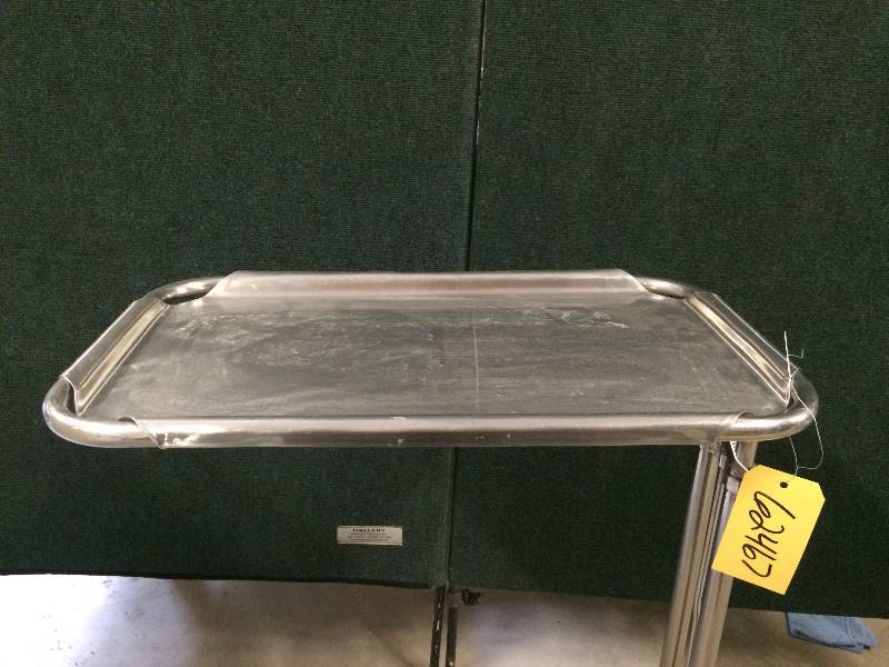 lot 56 image: Medical Mayo Surgical Instrument Stand Tray Stainless Convenient Foot Lever To Raise & Lower Plus Tray Is Removable - Very Expensive Even When Purchased Used - Nice Condition