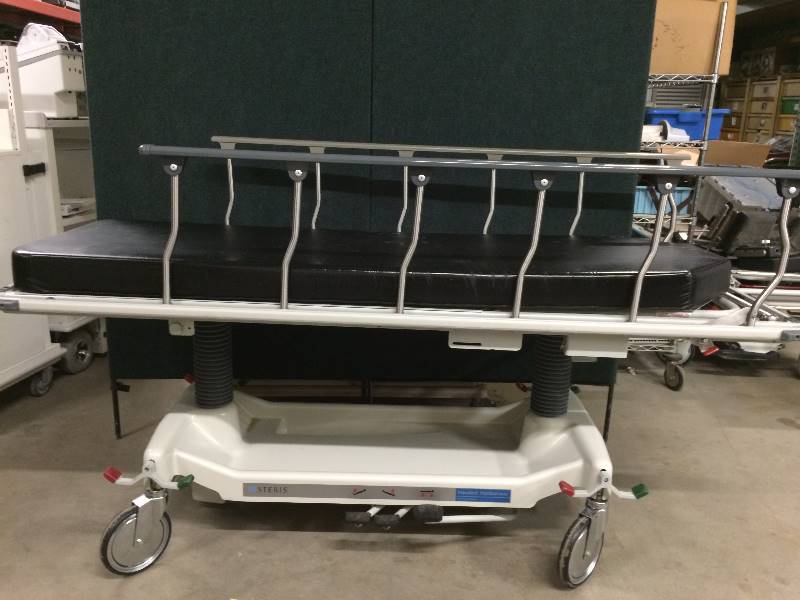 lot 75 image: Retail Used $3000 Hausted Horizon Hydraulic 500 lb Weight Capacity Multipurpose Surgical Stretcher EMT Gurney Hospital Transport Bed Free Used Mattress - Excellent Condition