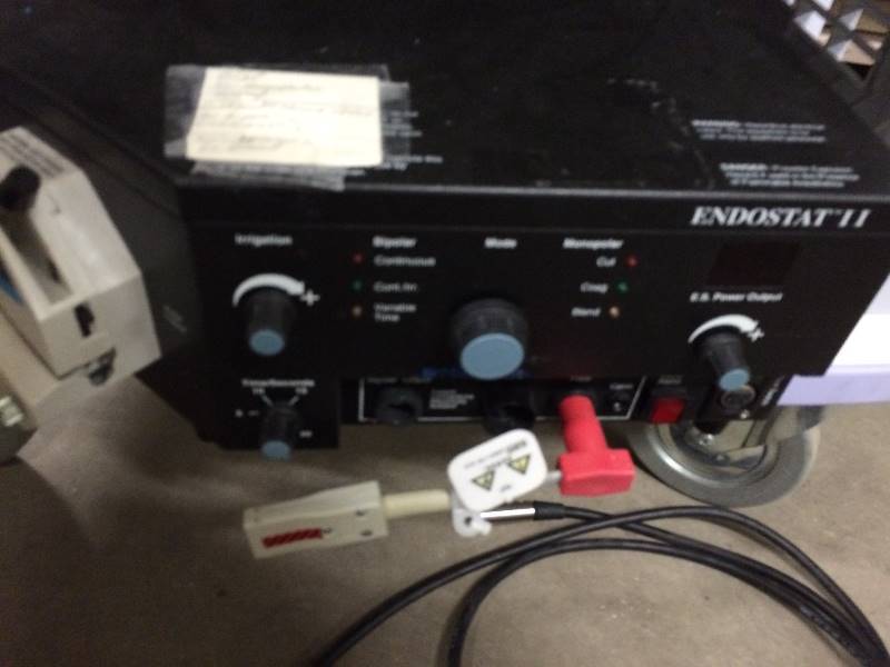lot 94 image: Retails Used $800 Microvasive Boston Sci Bipolar Monopolar Endostat II Electrosurgical Unit 4080 Irrigation Pump with Water  Power Foot Pedal. Excellent