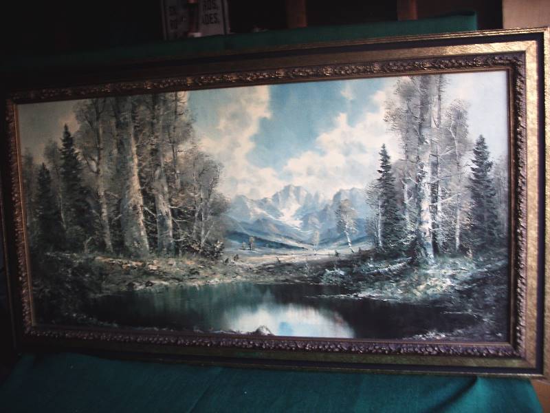 lot 108 image: Vintage TIMBERLINE A VERY LARGE Picture by Lorenze