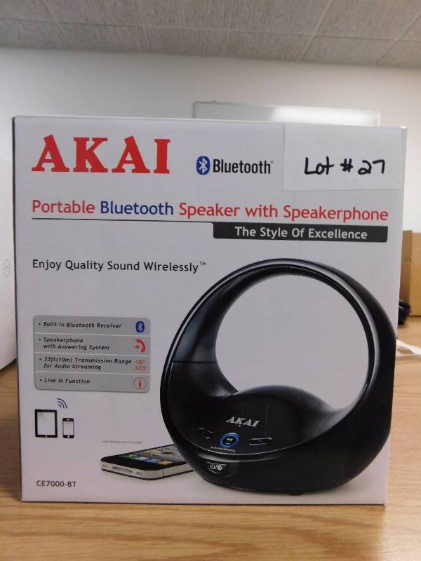 lot 27 image: Akai Portable Bluetooth Speaker