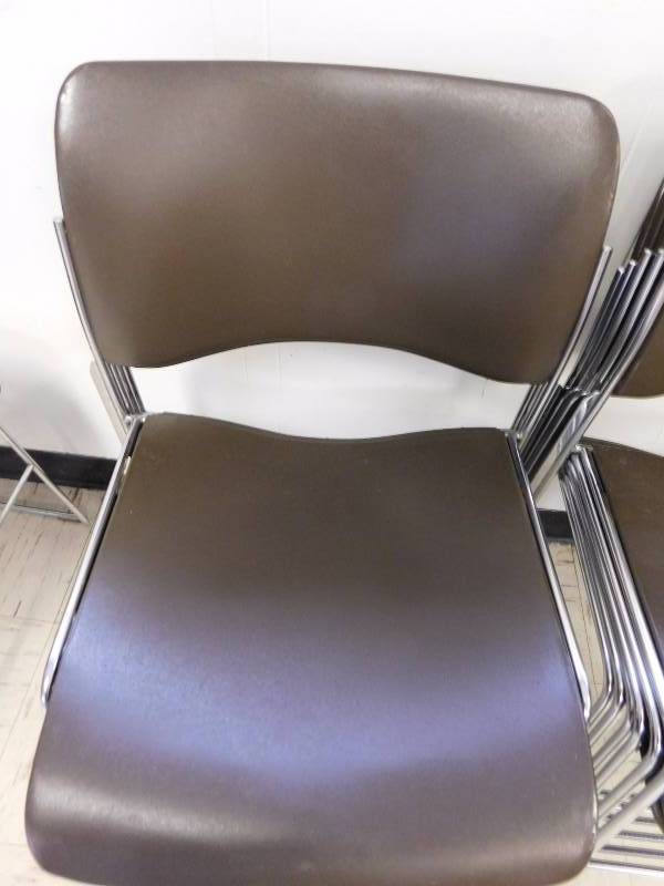 lot 83 image: Metal Brown Stackable Chairs
