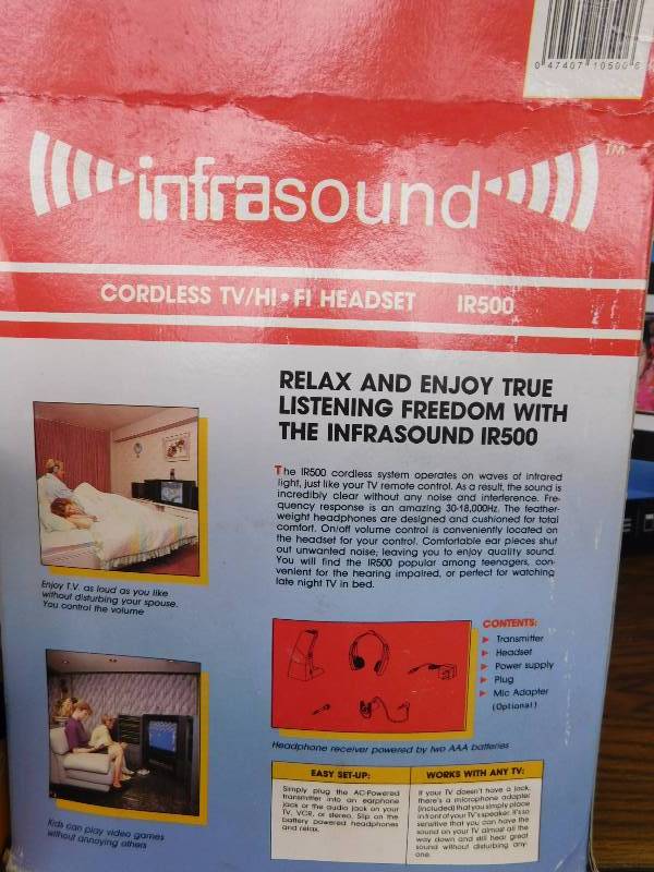 lot 107 image: Infrasound TVHI-FI Headset IR500