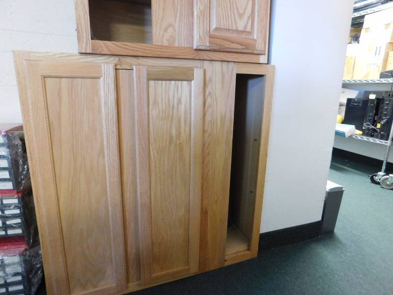 lot 154 image: Two Wood Cabinets Sections