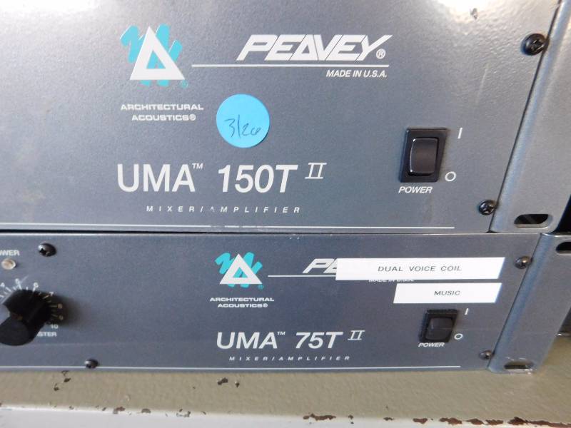 lot 160 image: 3 - Uma Amps Model # 75T II, 150T II, 1502, 1 - Toa Amp 900 Series, & 1 - Tektronix 1410 Mixer