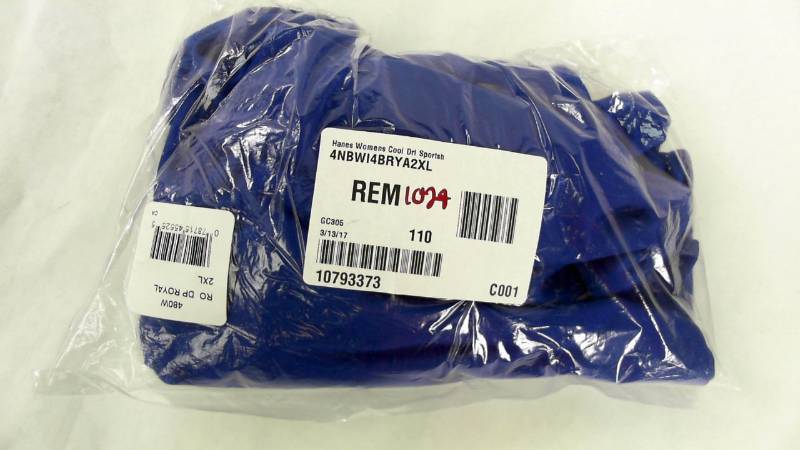 lot 1029 image: Hanes Womens Cool Dri Sportsh Royal Athletic Shirt - Size 2XL