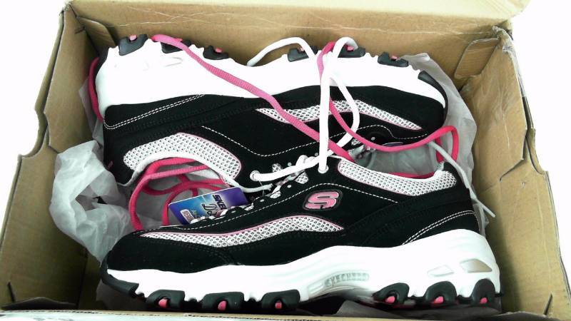 lot 1049 image: Womens SKECHERS WN LIFE SAVER Black-Pink Athletic  Running Shoes - Size 8.5