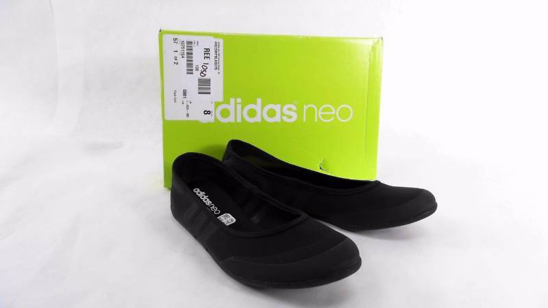 lot 1050 image: Womens Adidas Neo WM Sunlina Black-Black Flat  Flats  Shoes - Size 7.5