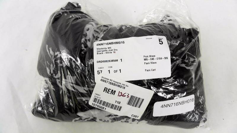 lot 1263 image: Womens Westside MS Georgette Jacket Dress Black-White - Size16