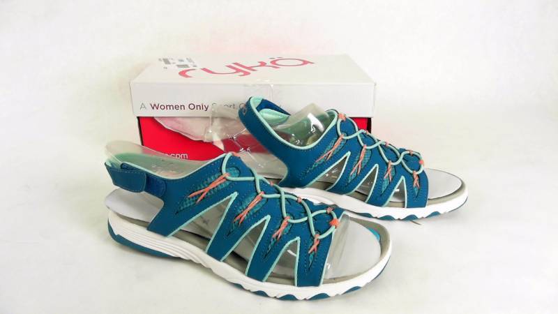 lot 1198 image: Womens RYKA GLANCE Casual Sport Shoe BLUE-MINT-CORAL Athletic Sandals  Shoes - Size 7.5