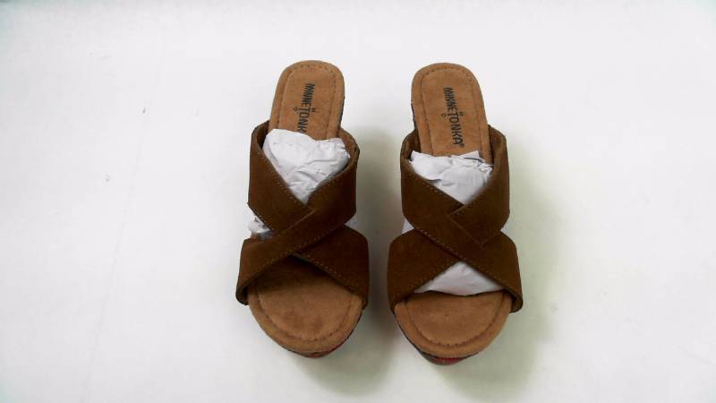 lot 1089 image: Womens Minnetonka Kylie Sanda Brown Sandal  Sandals  Shoes - Size 7