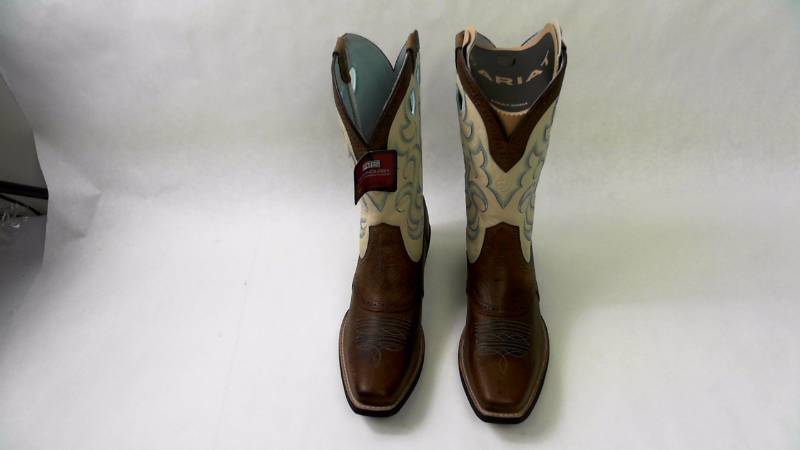 lot 1148 image: Womens ARAIT WM RAWHIDE Tan-Ivory Cowboy Boots - Size 9.5