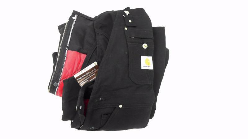 lot 1150 image: Mens Carhartt MN Quilt Ln Zip To Thigh Black Bib Overall Pants - Size 34W 32L