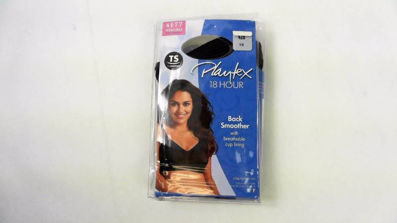 lot 1161 image: Womens Playtex 18 Hour Back Smoother Black Bra  Brassiere  Brasier - Size 42 B