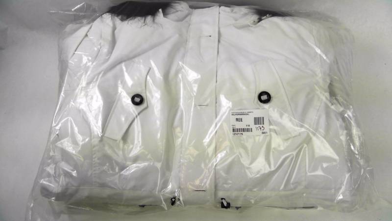 lot 1175 image: Womens ROCA HOODED NYLON 34 DRAWSTRING White Coat  Jacket - Size 3XL