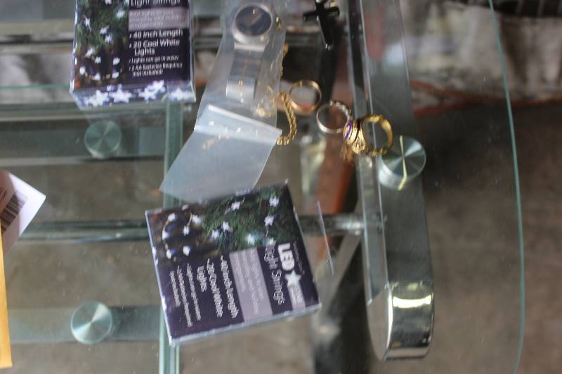 lot 62 image: Watch, Class Ring, Necklace, LED Stars 40in. Light String