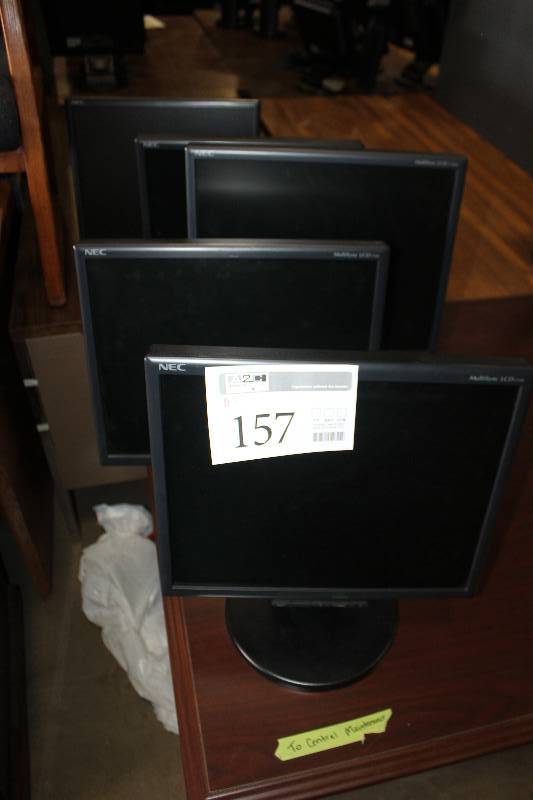 lot 157 image: Lot of (5) NEC MultiSync 17in. LCD Monitors