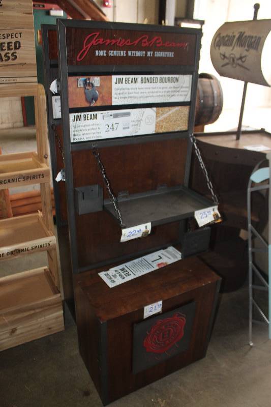 lot 247 image: Jim Beam 2-Tier WoodMetal Display Shelf