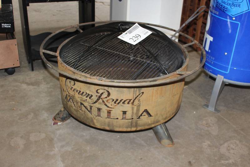 lot 239 image: Crown Royal Fire Pit w Cover, Grill Rack