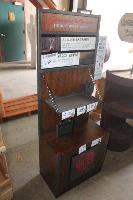 lot 248 image: Jim Beam 2-Tier WoodMetal Display Shelf
