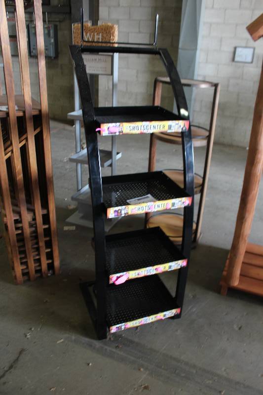 lot 266 image: 4-Tier Black Metal Shelving Unit