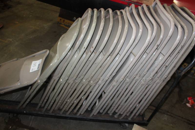 lot 195 image: Lot of (18) Folding Metal Chairs