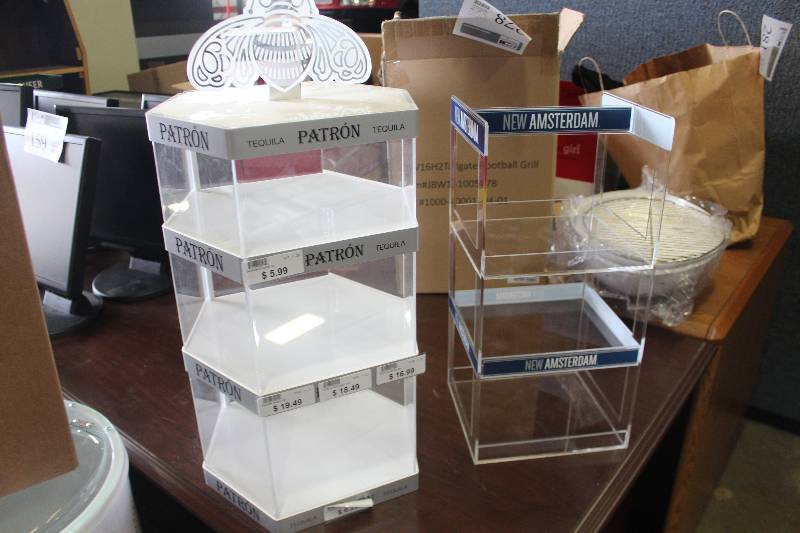 lot 277 image: Lot of (2) Patron Tequila Patron Clear Plastic Display Case