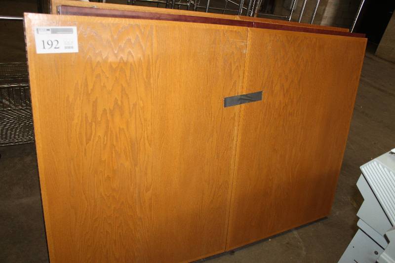 lot 192 image: 2-Door Wall Mount White Board Cabinet