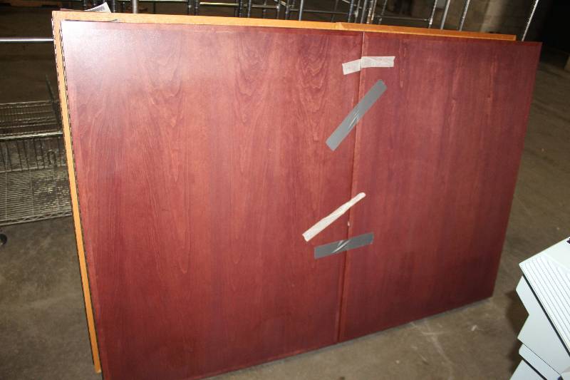 lot 193 image: 2-Door Wall Mount White Board Cabinet