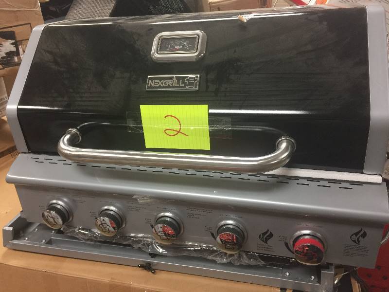 lot 2 image: Nexgrill Deluxe 5-Burner Propane Gas Grill in Black with Side Burner and Built-in Searing Zone, Model # 720-0896