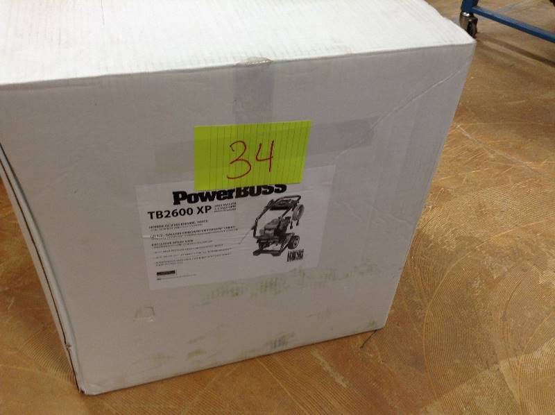 lot 34 image: PowerBoss 2550 MAX PSI 2,3 max GPM Preassure Washer factory refurbished