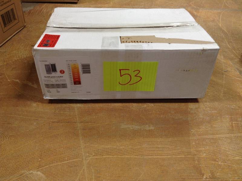 lot 53 image: Cadet RBF Series 1000-Watt 120-Volt Electric Fan-Forced In-Wall Bath Heater Chrome Model#  RBF101  open box never used