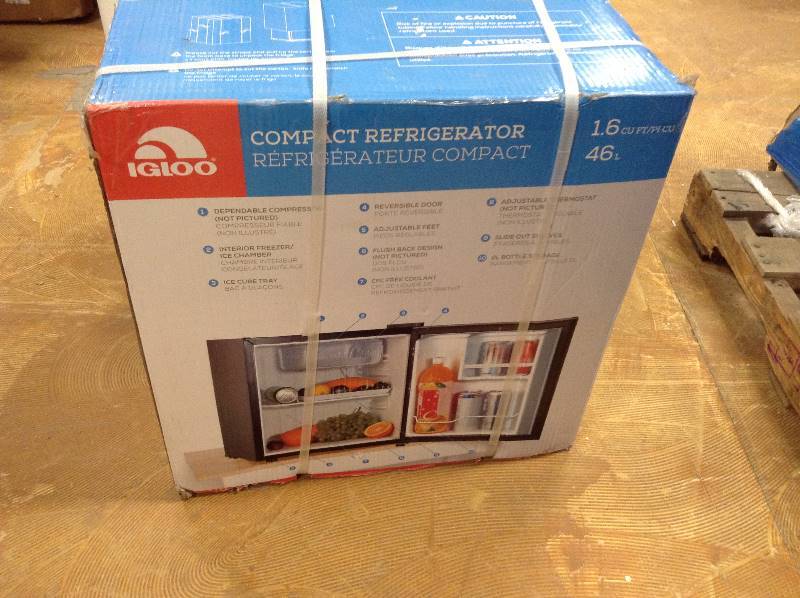lot 80 image: Igloo FR180 1.6-Cu-Ft Stainless Steel Door Refrigerator New