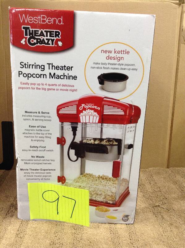 lot 97 image: West Bend 2.5 Ounce Theater Popcorn Popper open box