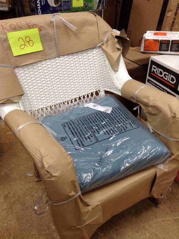 lot 28 image: Martha Stewart Living Charlottetown Brown All-Weather Wicker Patio Chair