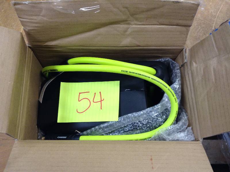 lot 54 image: Husky 38 in. x 50 ft. Hybrid Retractable Hose Reel Model # 540HR-RET-HOM open box never used