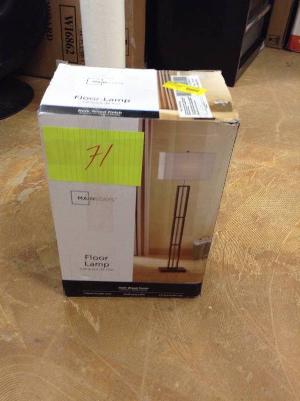 lot 71 image: Mainstays Flor lamp open box never used