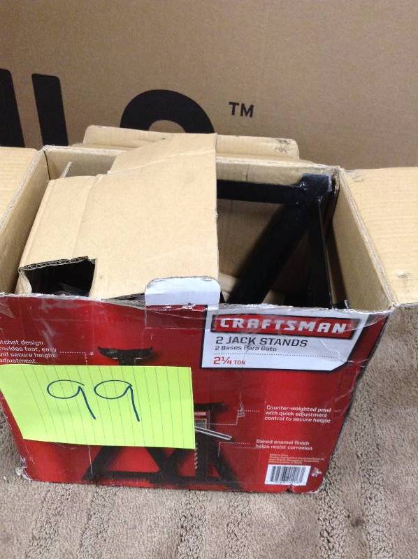 lot 99 image: CRAFTSMAN 950182 Jack Stands, 2 Tons, 1 Pr  open box not used