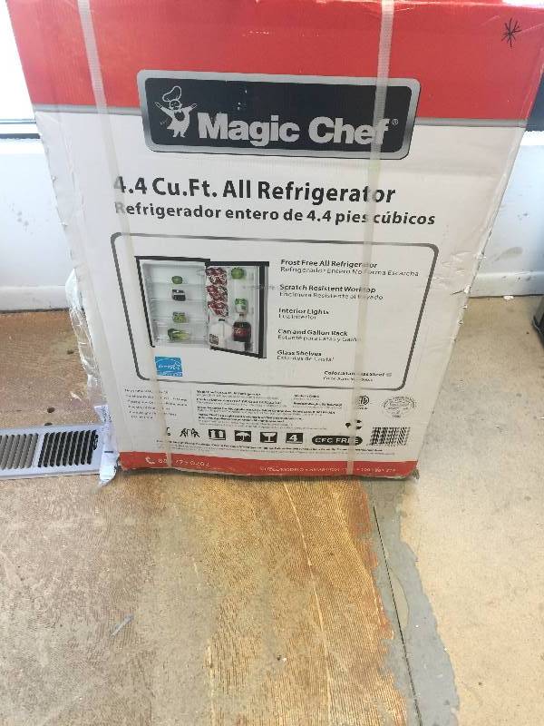 lot 105 image: Magic Chef 4.4 cu. ft. Mini Refrigerator with Freezerless Design in Stainless Steel New